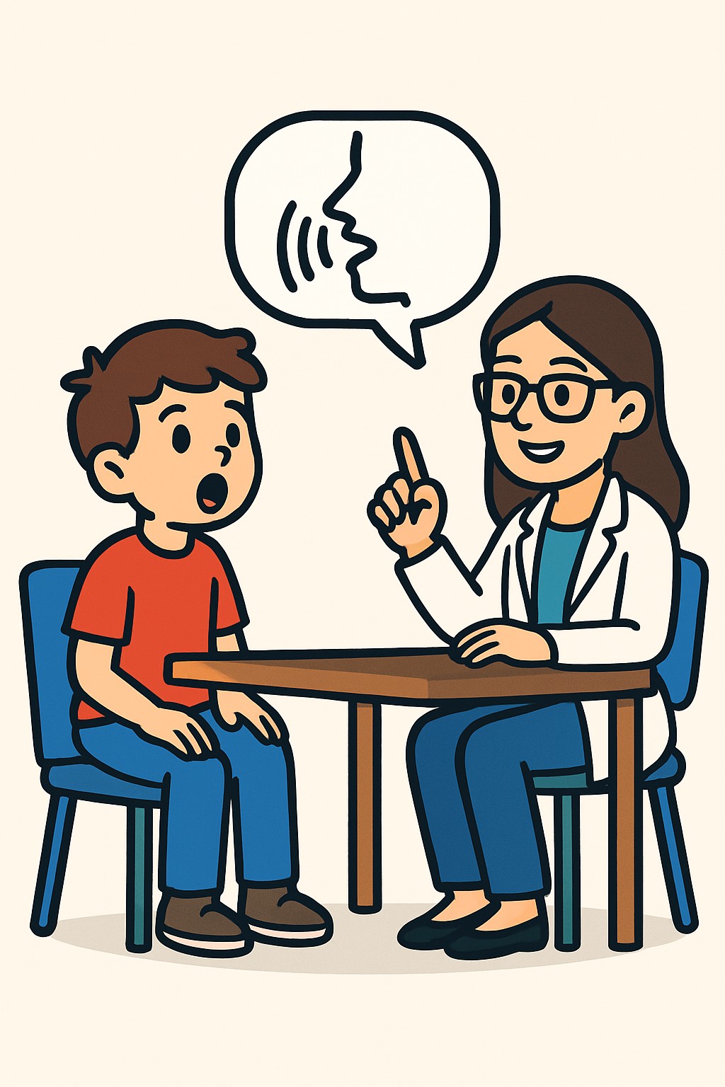 Speech therapy - individual session procedure illustration