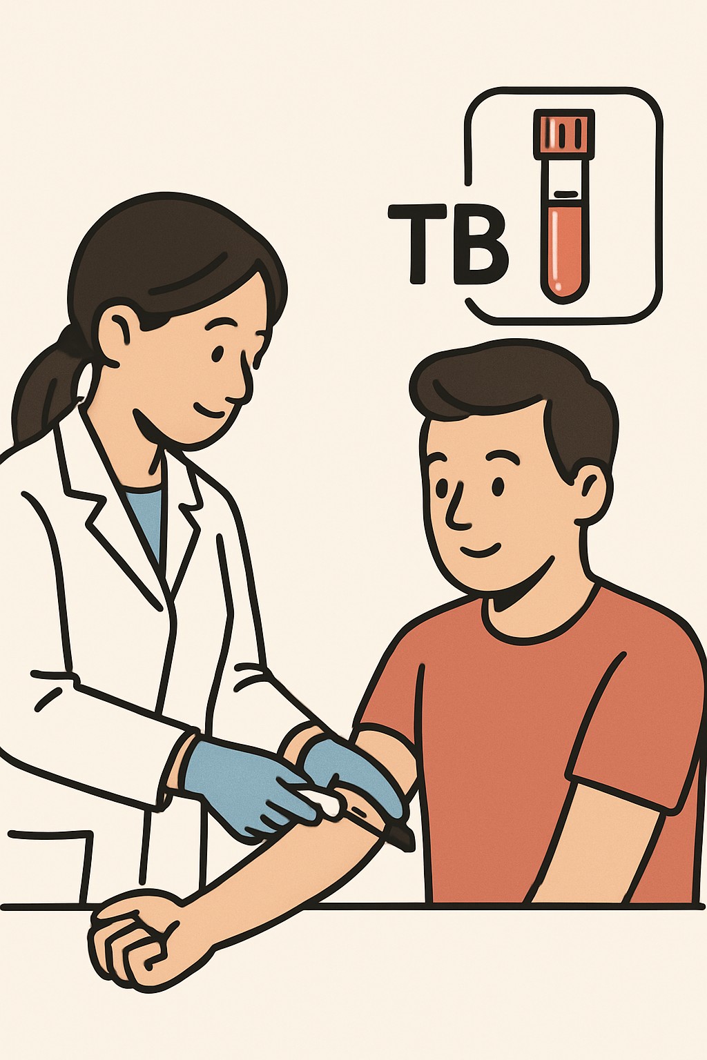 TB blood test (interferon-gamma release assay) procedure illustration
