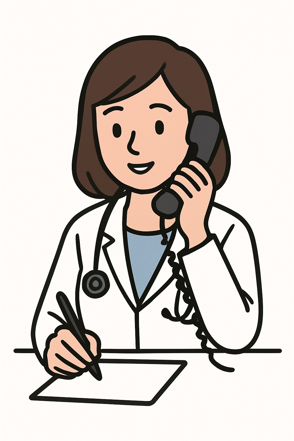 Telephone evaluation (brief 5-10 min call) procedure illustration