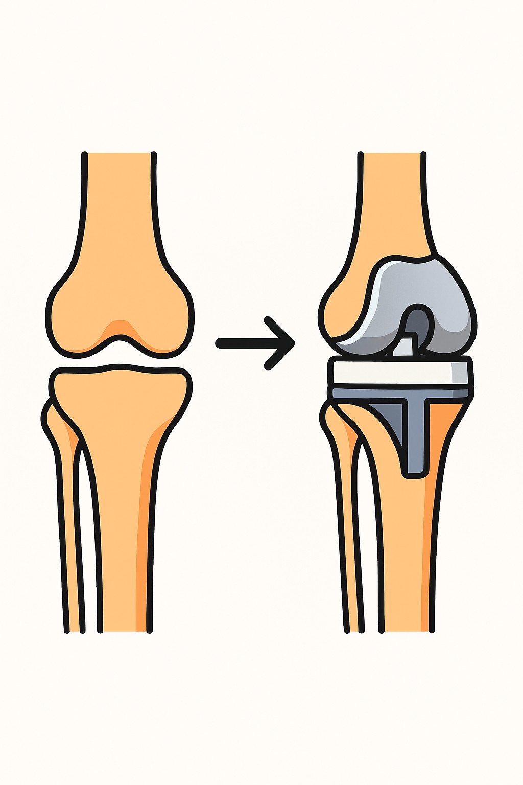 Total Knee Replacement procedure illustration
