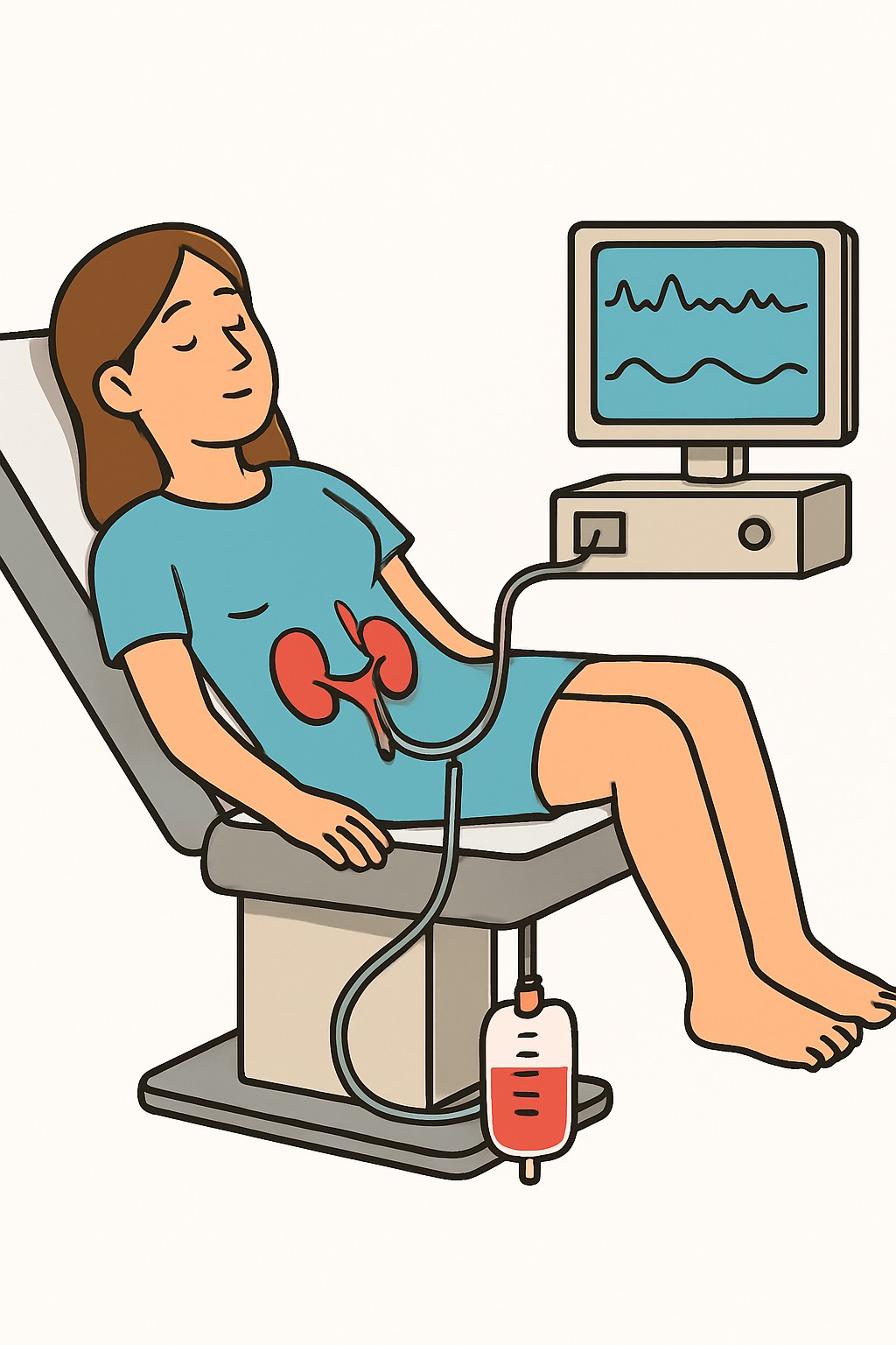 Urodynamic study (complex cystometry) procedure illustration