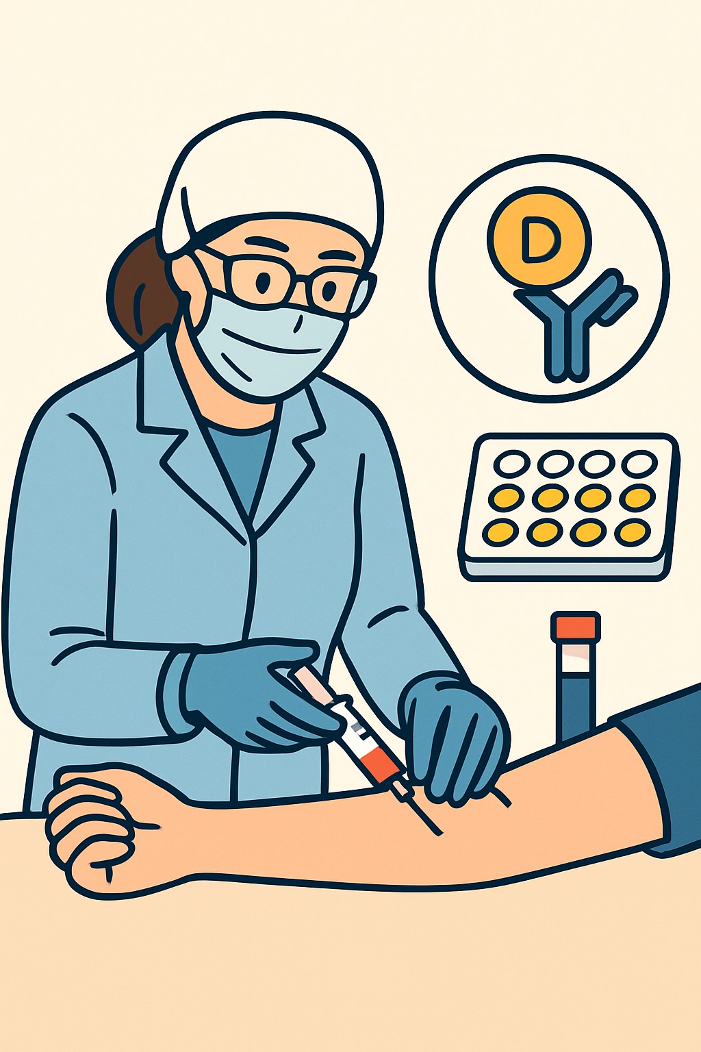 Vitamin D-binding protein assay procedure illustration