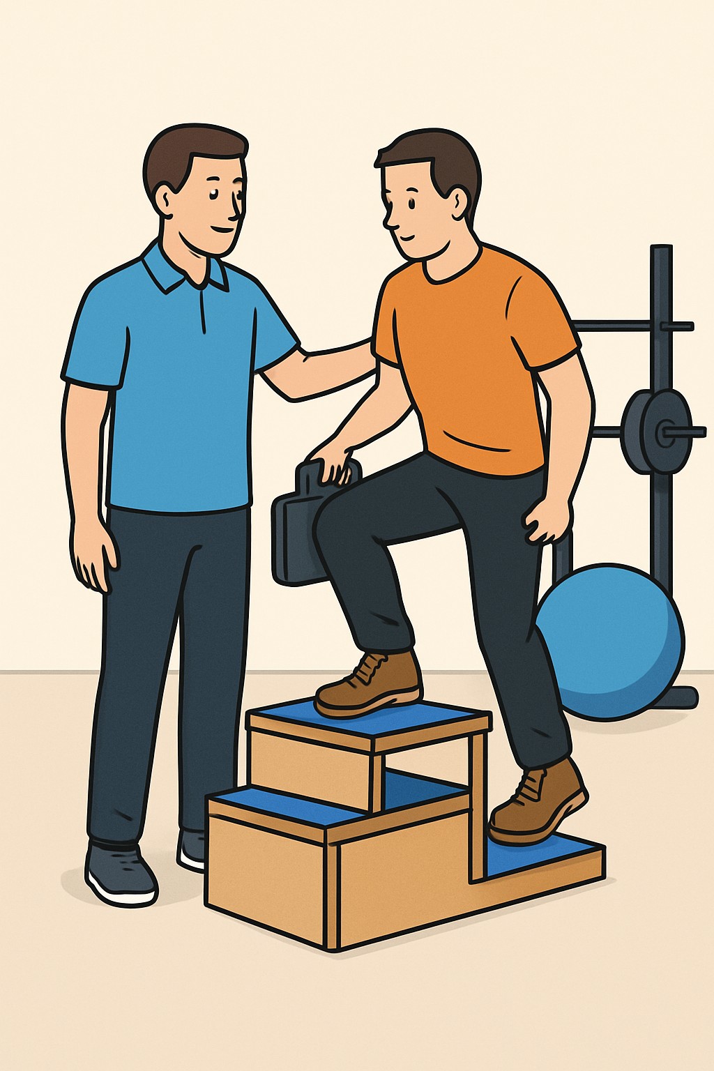 Work conditioning (work hardening exercise) procedure illustration