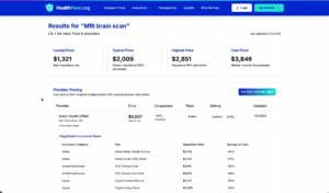 Price comparison for MRI brain scans from top providers, including negotiated rates, typical costs, and insurance discounts to help patients budget and choose affordable imaging services.